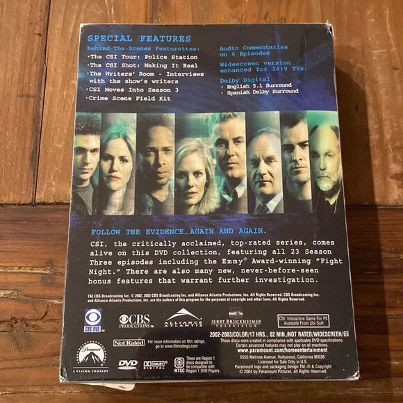 DVD Season 3 CSI Crime Scene Investigation the Complete Third Season NEW - Picture 9 of 9